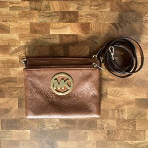 Michael Kors Brown Leather Crossbody Bag